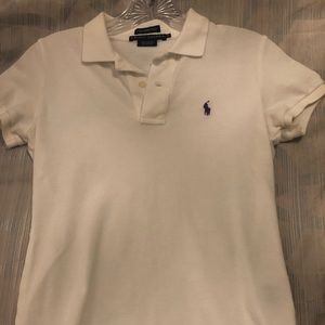 White skinny polo
